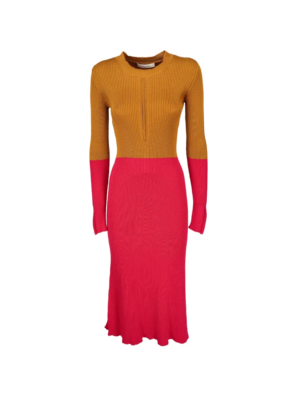 Vintage ribbed-knit colour-block dress - Giallo
