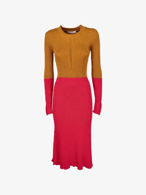Cédric Charlier ribbed-knit colour-block midi dress