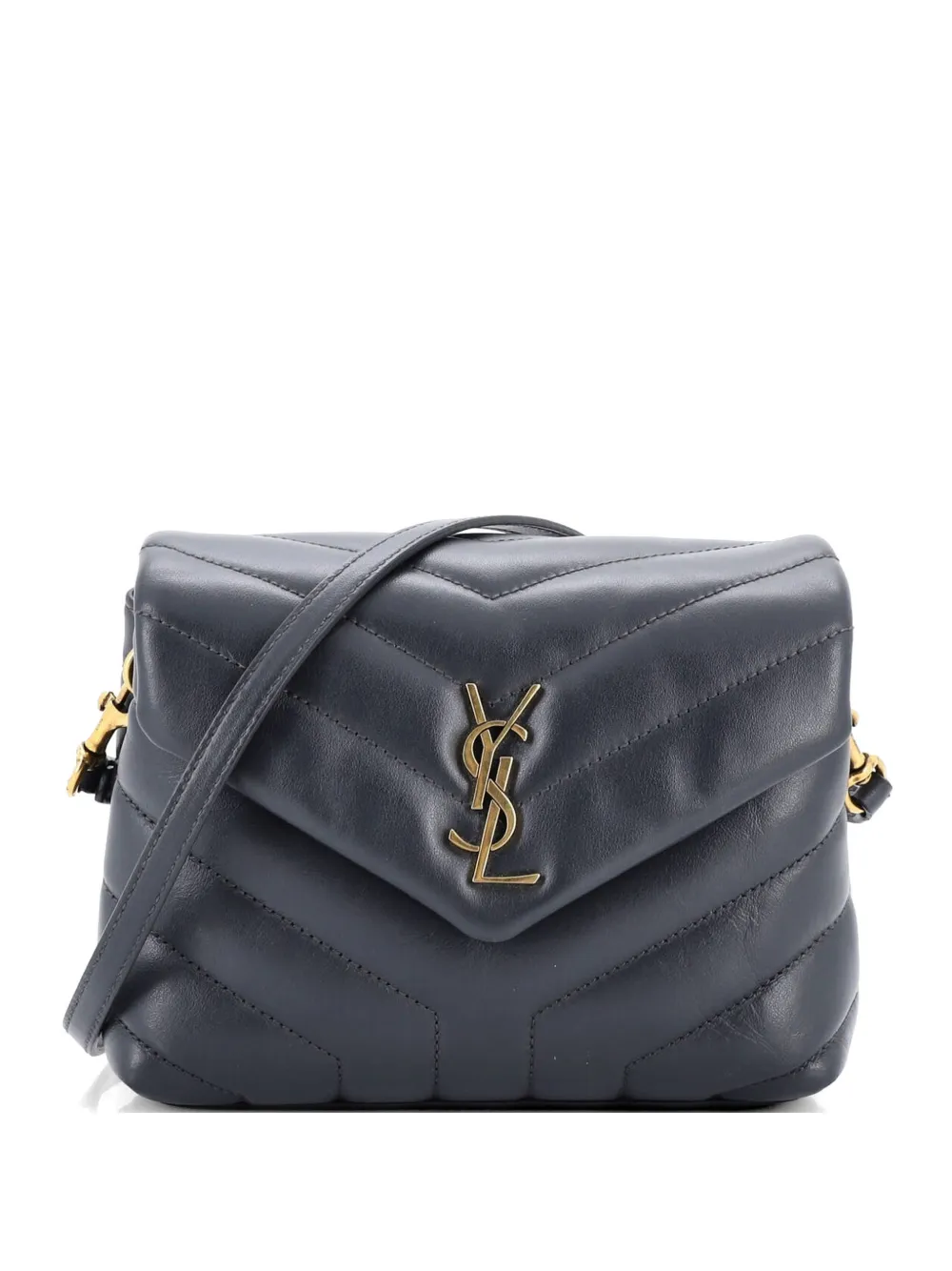Saint Laurent Pre-Owned Loulou Shoulder Bag Matelasse Chevron Leather Toy crossbody bag - Grigio