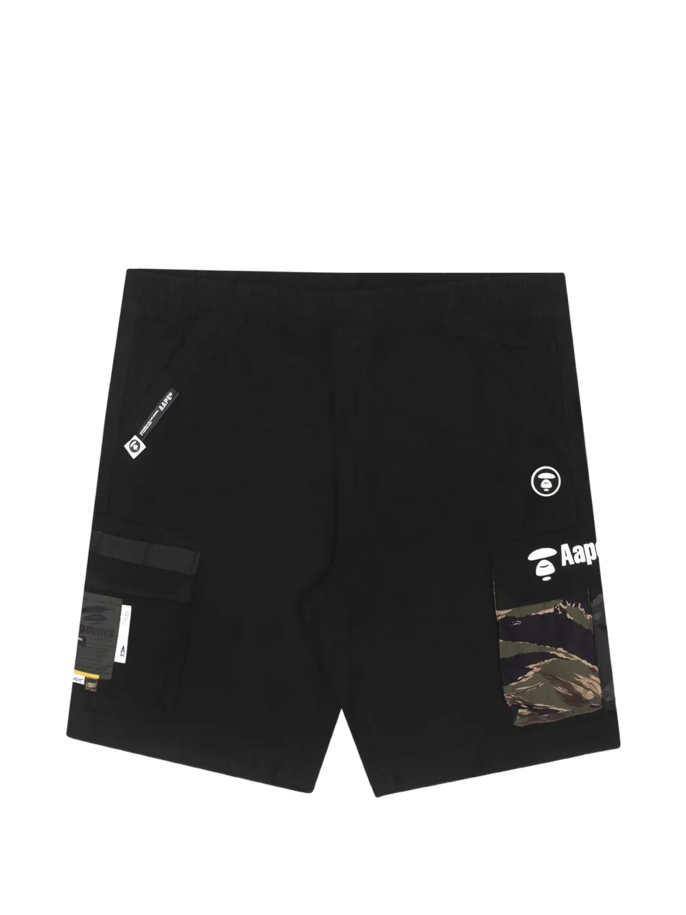 AAPE BY *A BATHING APE® Moonface camouflage cargo shorts - Black