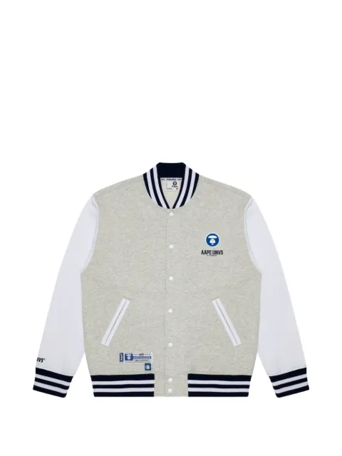 AAPE BY *A BATHING APE® Moonface patch logo baseball jacket