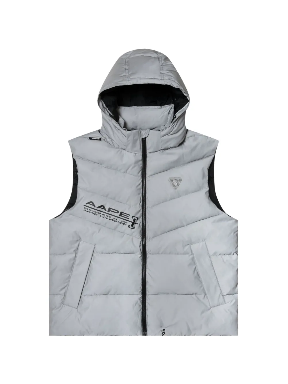 AAPE BY *A BATHING APE® Moonface-patch down vest - Grey