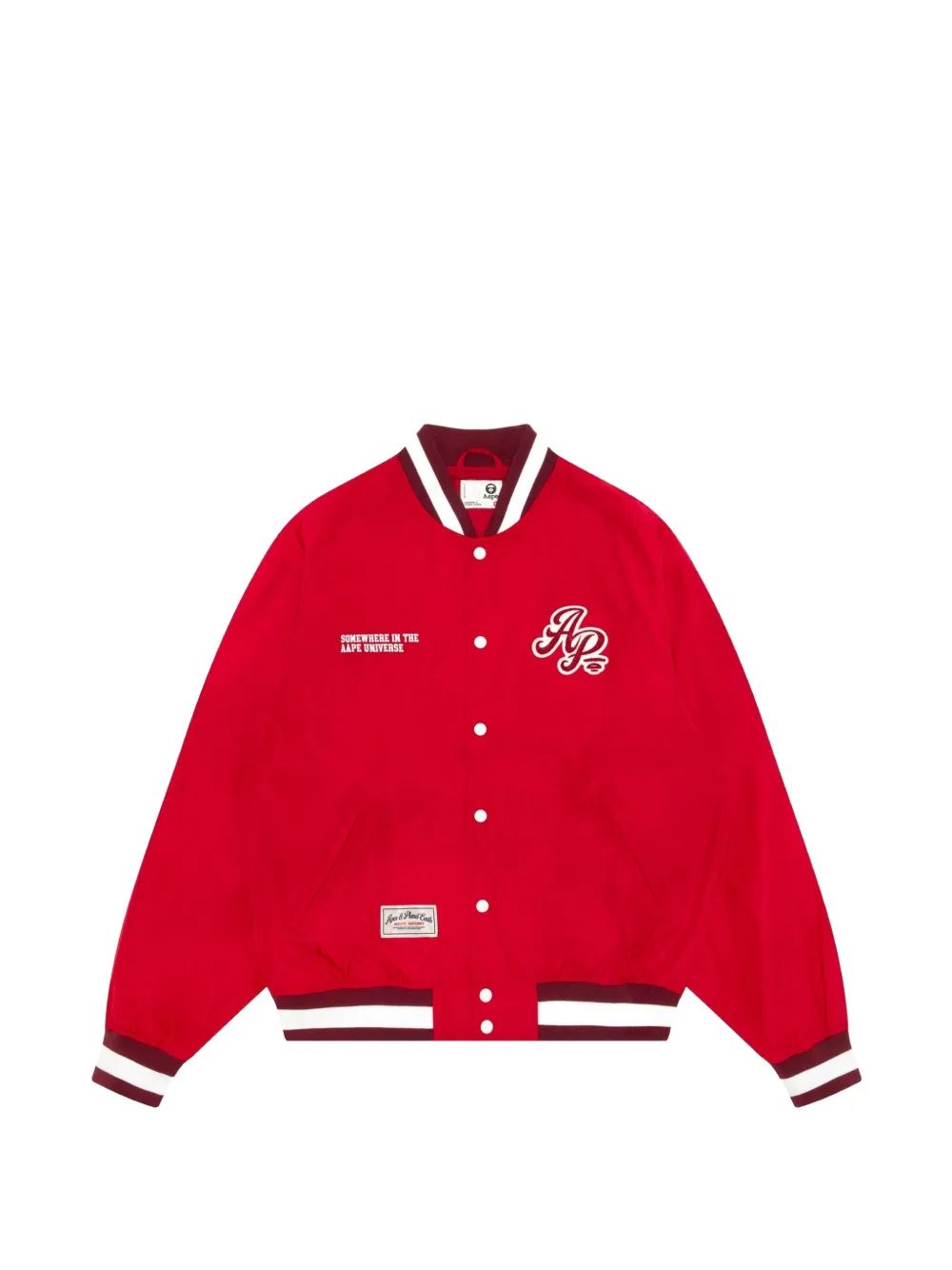 AAPE BY *A BATHING APE® embroidered logo-patch varsity jacket