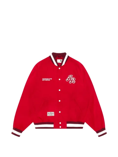AAPE BY *A BATHING APE® embroidered logo-patch varsity jacket