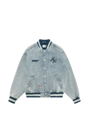 AAPE BY *A BATHING APE® Logo Varsity Jacket | Blue | FARFETCH