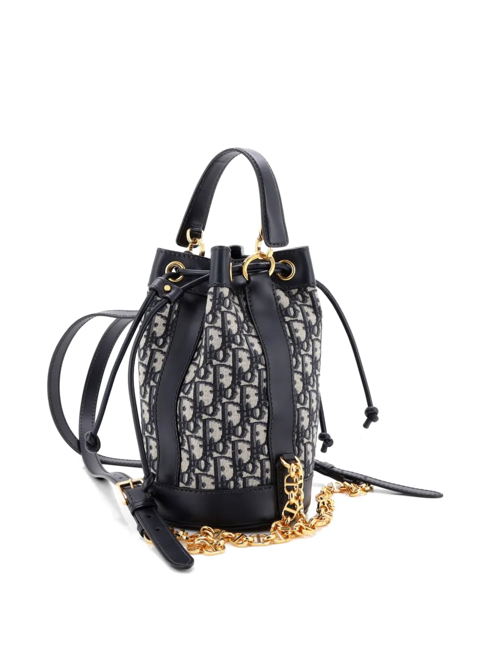 Christian Dior Pre-Owned Drawstring Oblique Canvas Small backpack - Blu