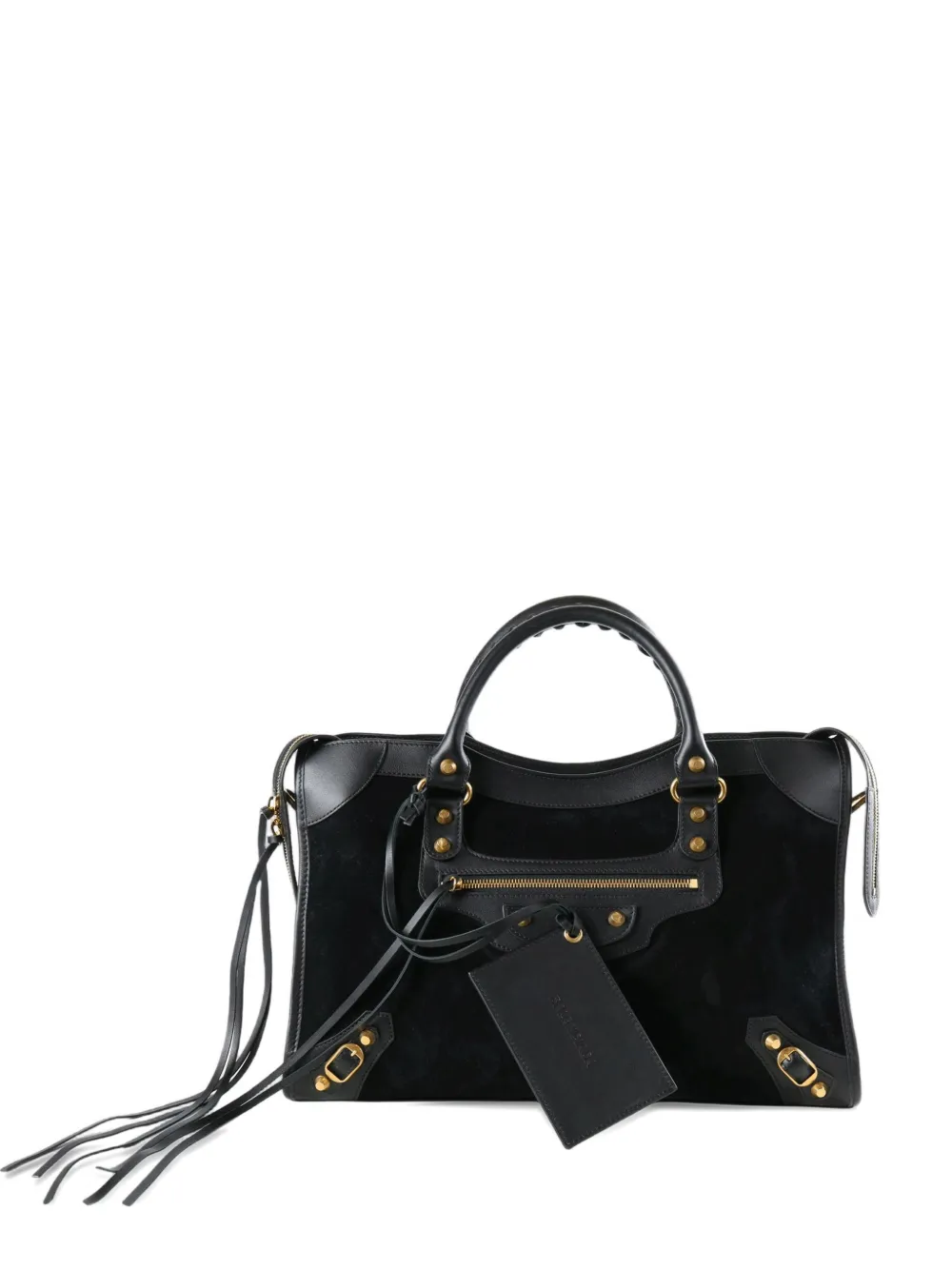 Balenciaga Le City Bag Medium suede-panelled tote bag - Nero