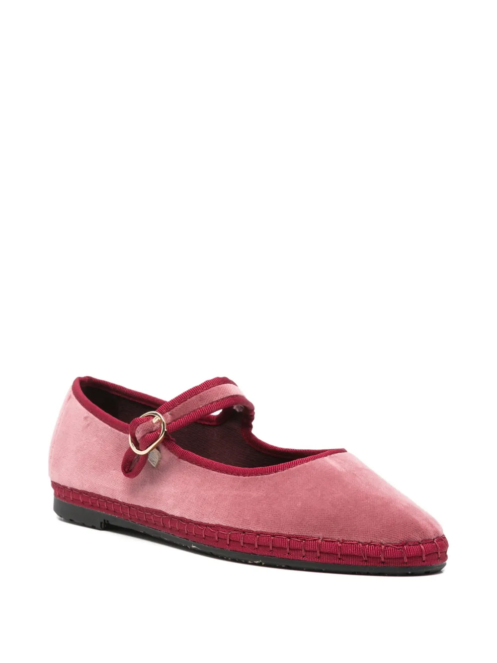 FLABELUS Theresa buckle-fastening ballet flats Roze
