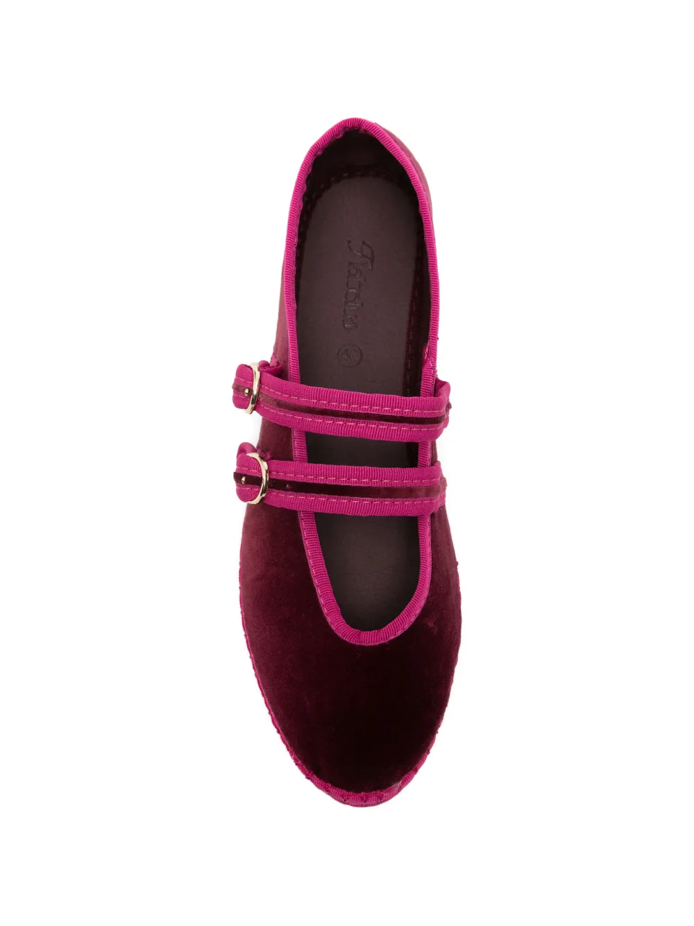 FLABELUS Claire buckle-strap ballet flats Rood