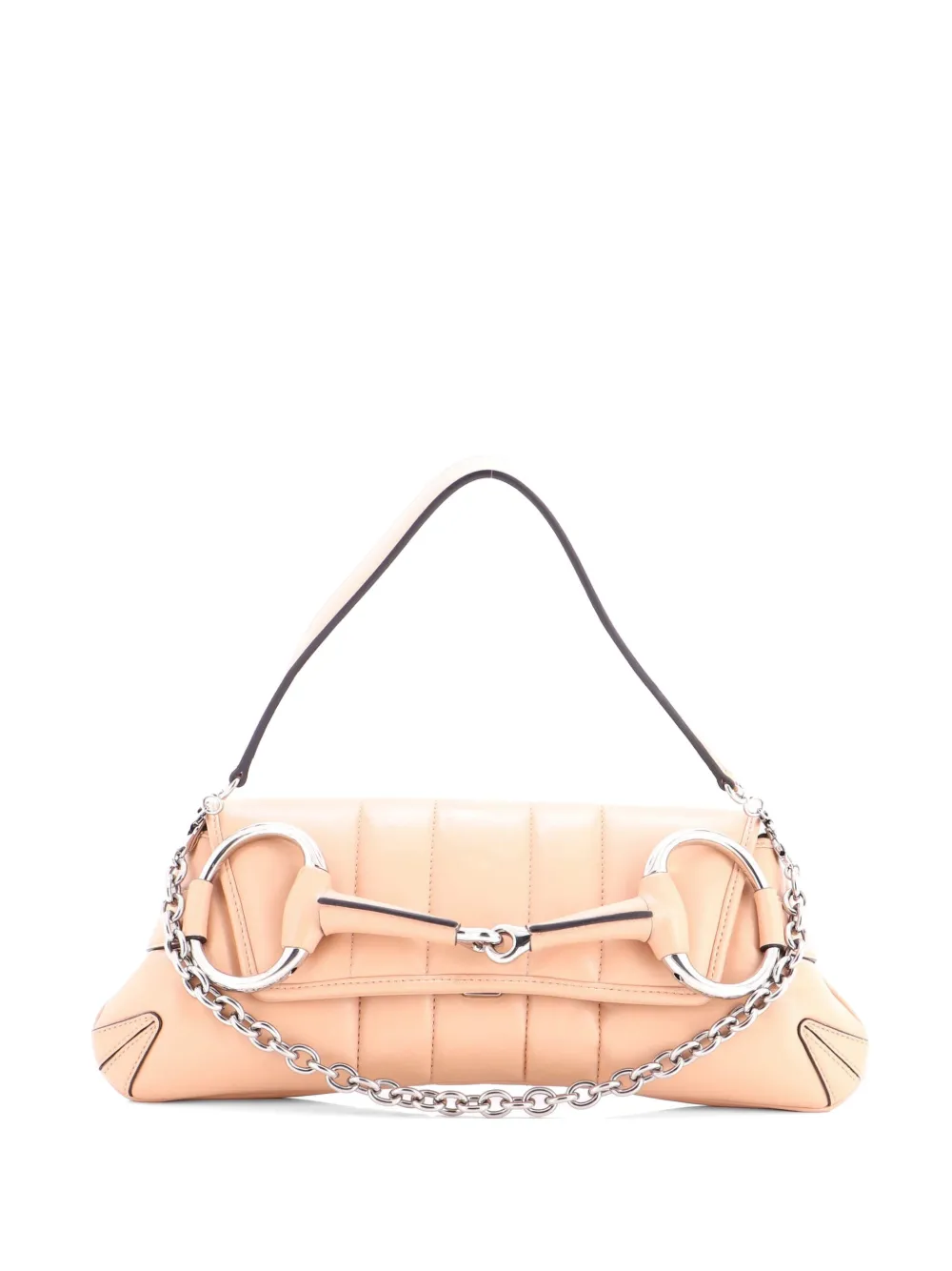 Gucci Pre-Owned Horsebit Chain Shoulder Bag Vertical Quilted Leather Medium clutch bag - Toni neutri