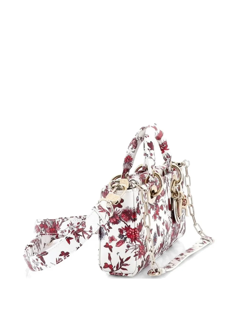 Dior Pre-owned Lady D-joy Bag Printed Leather Small Satchel in Multicolour, view 3