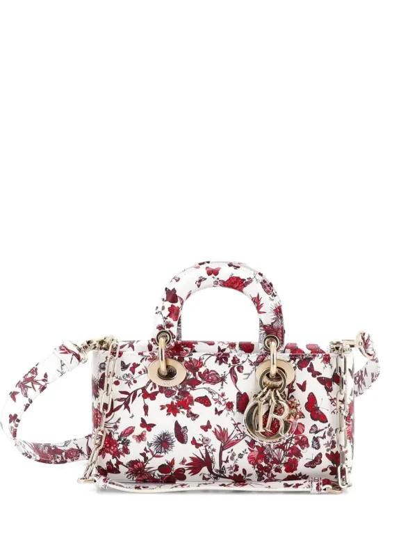 Dior Pre-owned Lady D-joy Bag Printed Leather Small Satchel in Multicolour