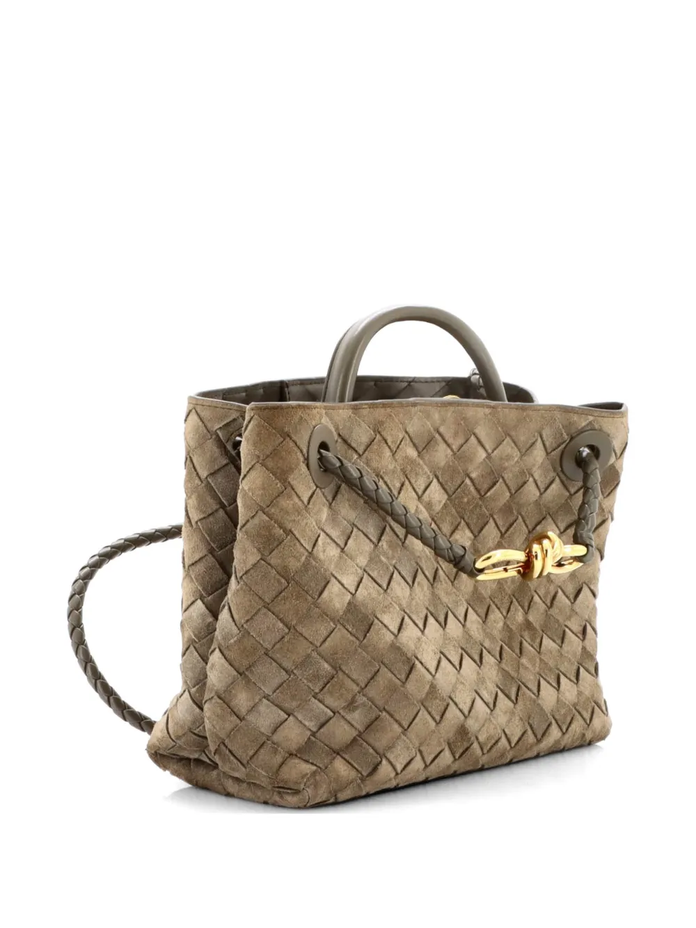  Bottega Veneta Pre-owned Bolso Satchel Andiamo East West Pequeño De Piel De Napa Con Diseño Intrecciato - Verde 