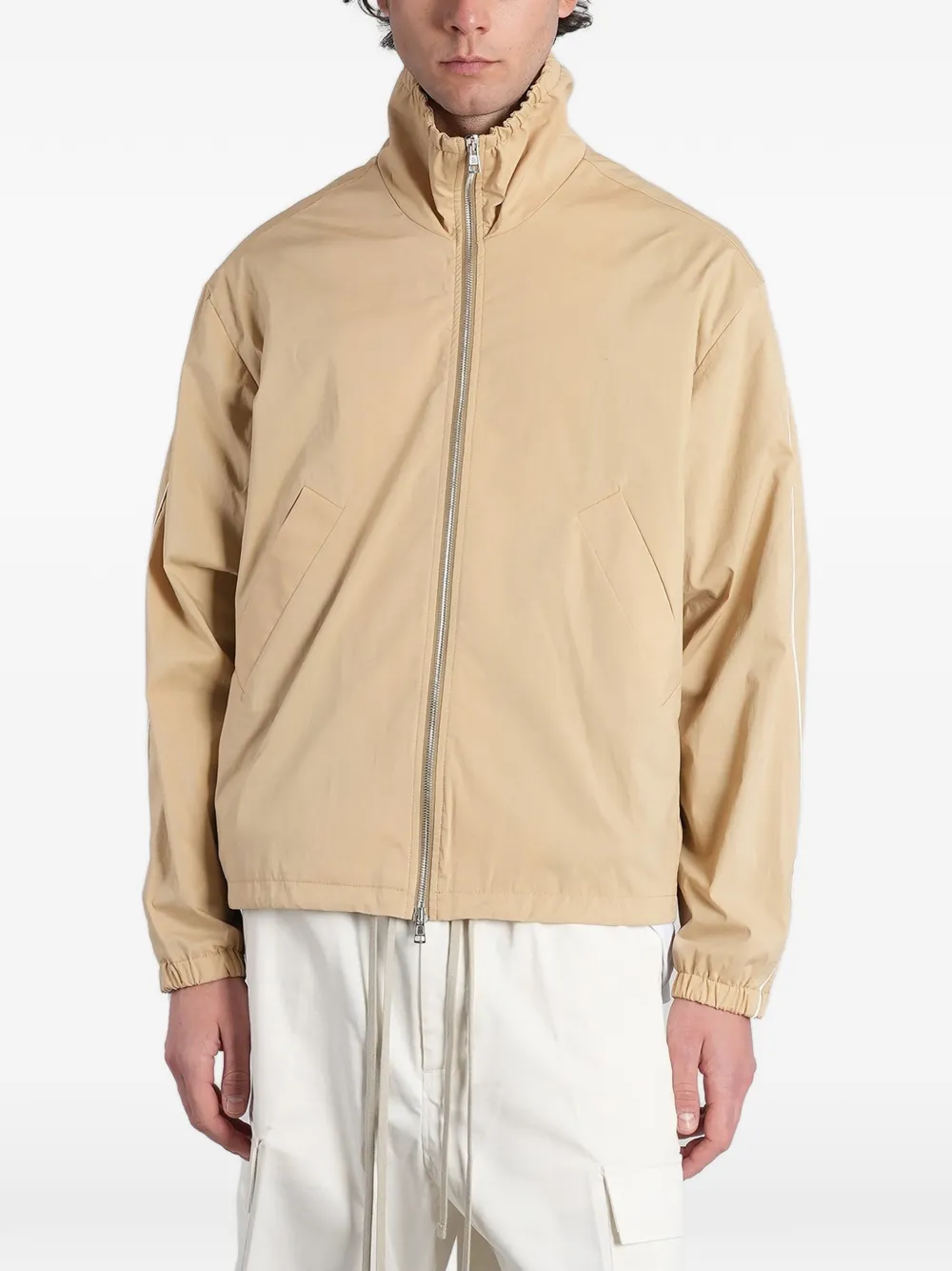 STATE OF ORDER piped-trim high-neck jacket - Toni neutri
