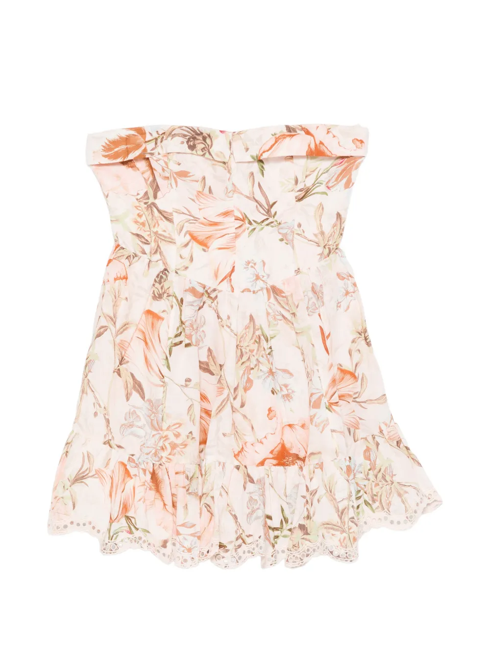 Hemant And Nandita Ezra floral-print broderie-anglaise mini dress - Neutrals