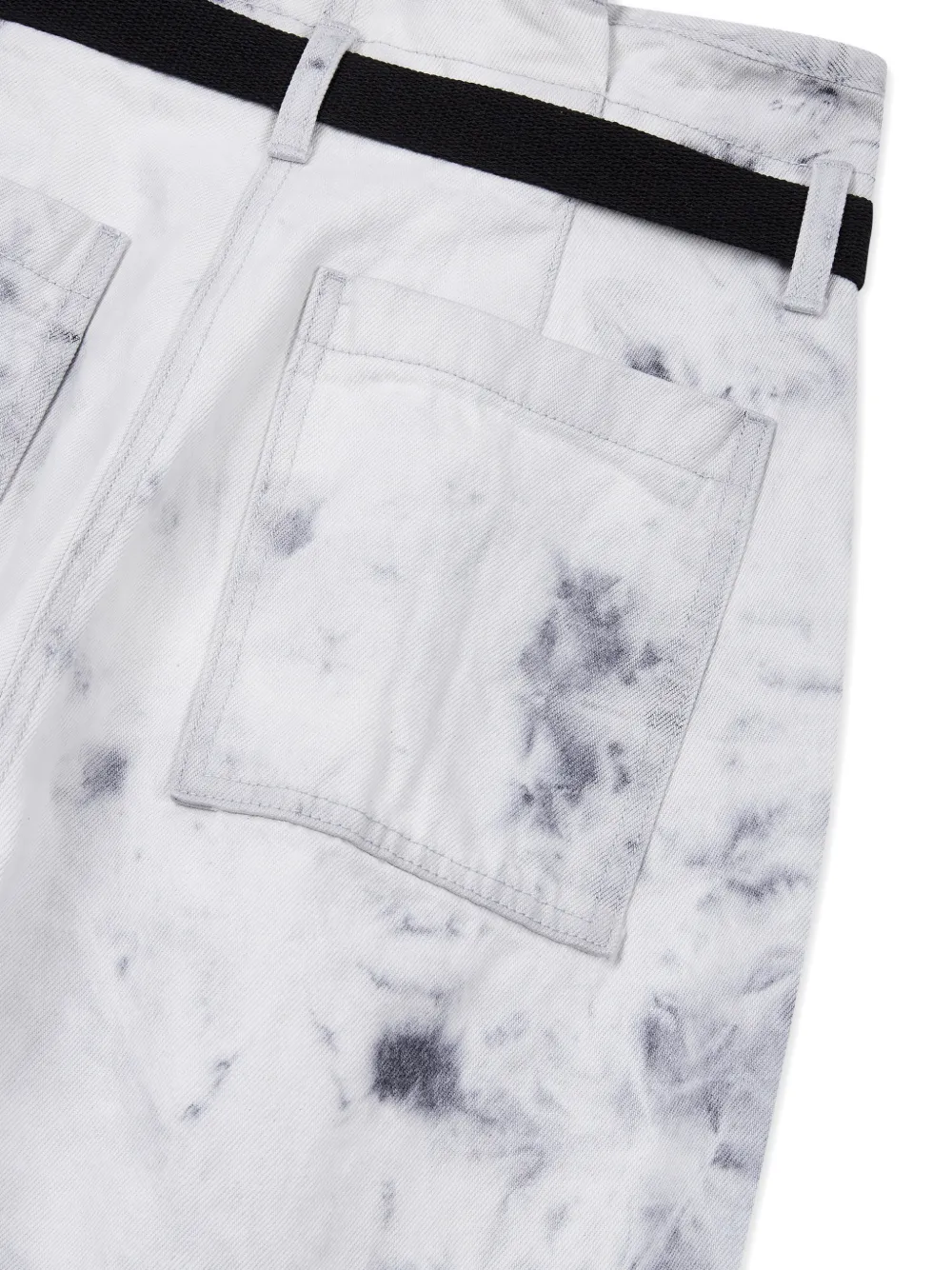 TOMBOY Jeans met ceintuur en acid-wassing Wit