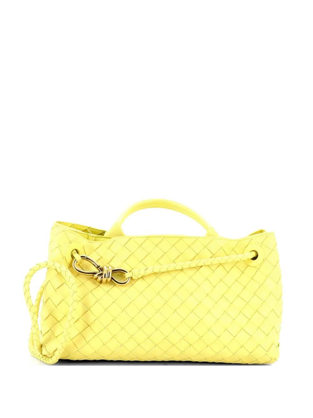 Bottega Veneta Pre-Owned Andiamo East West Top Handle Bag Intrecciato Nappa Small satchel - Giallo
