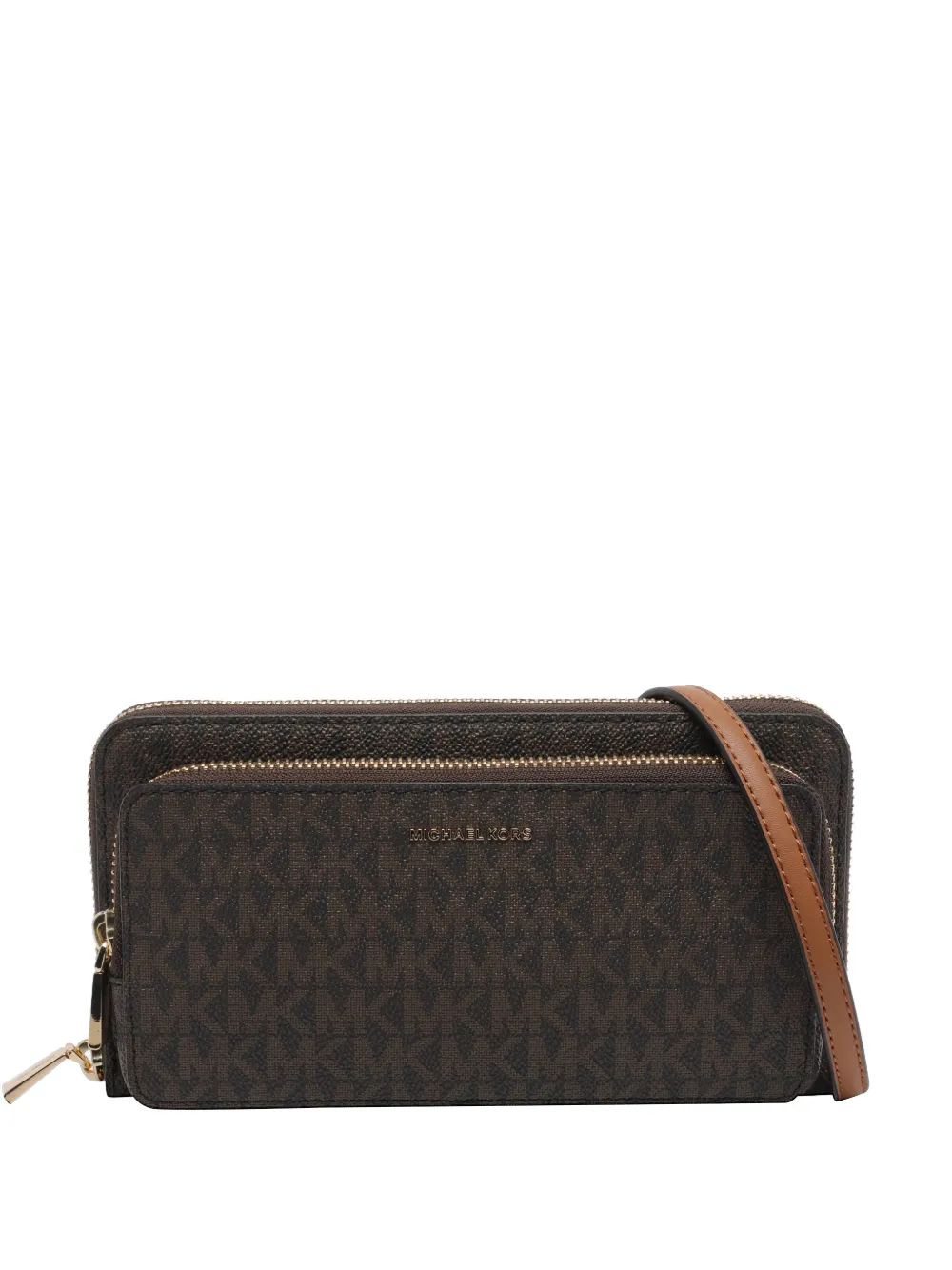Michael Michael Kors large Continental logo-print shoulder bag - Marrone