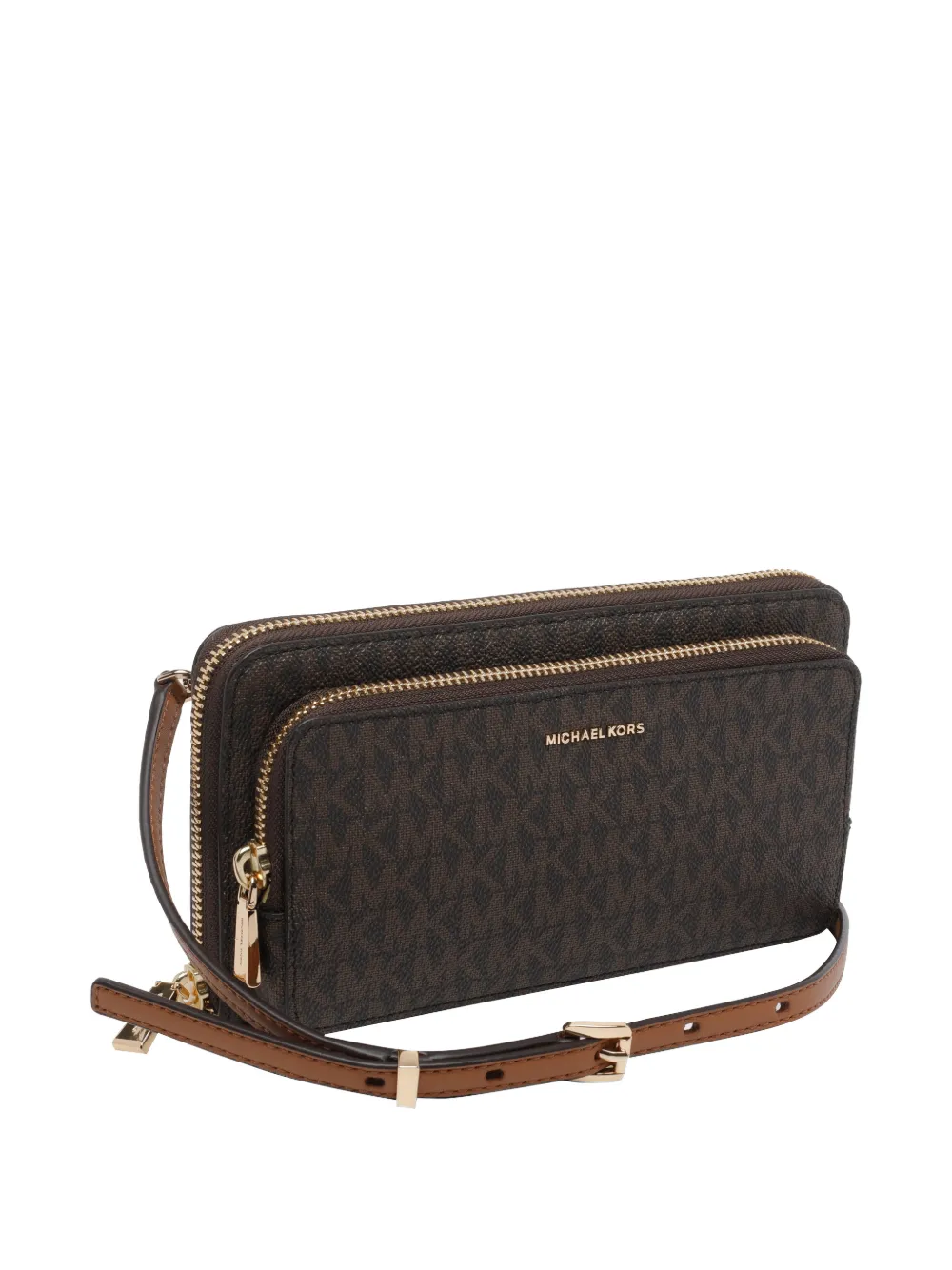 Michael Kors Grote Continental schoudertas met logo-print Bruin