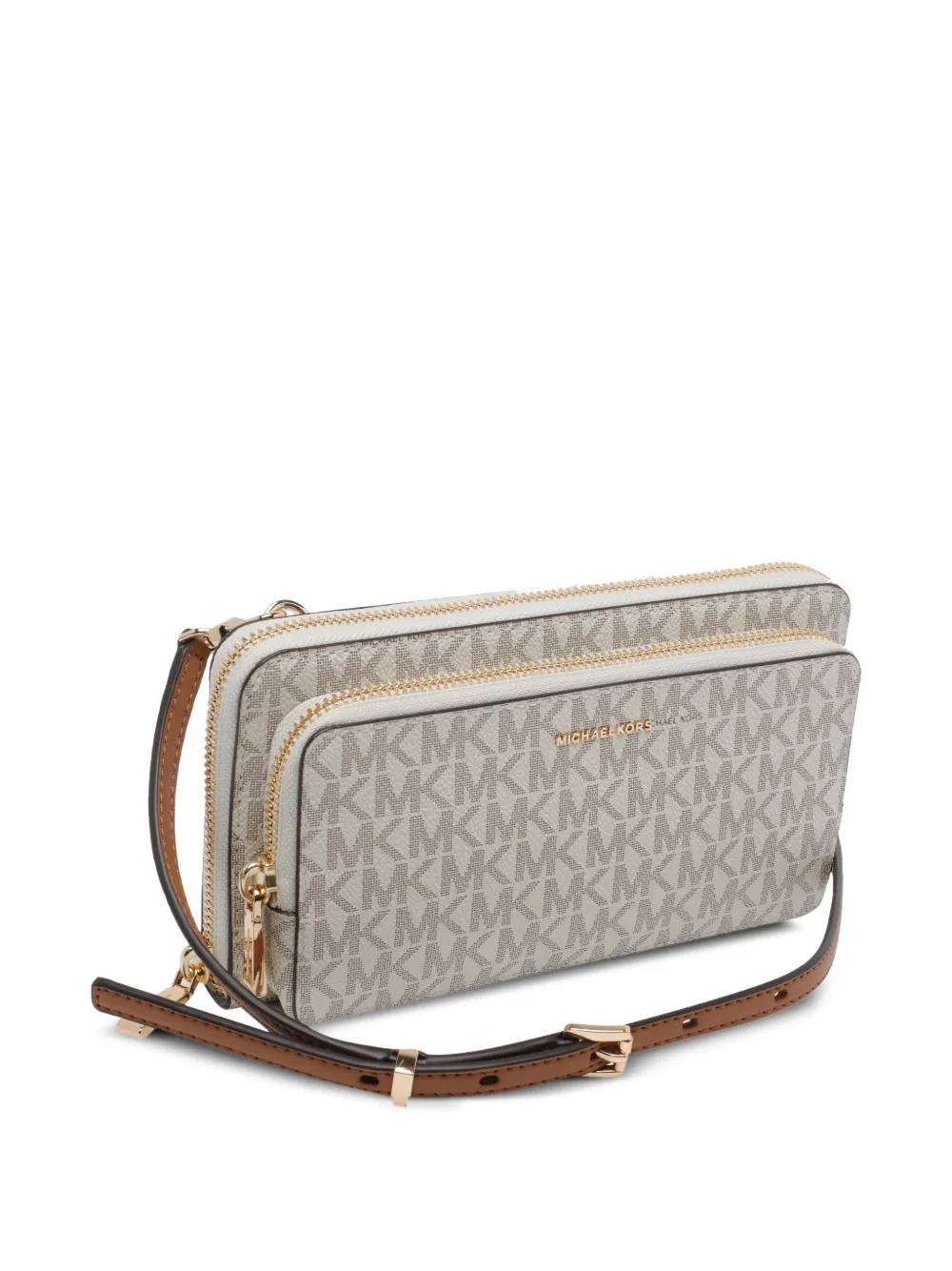 Michael Kors Jet Set crossbodytas met logoprint Beige