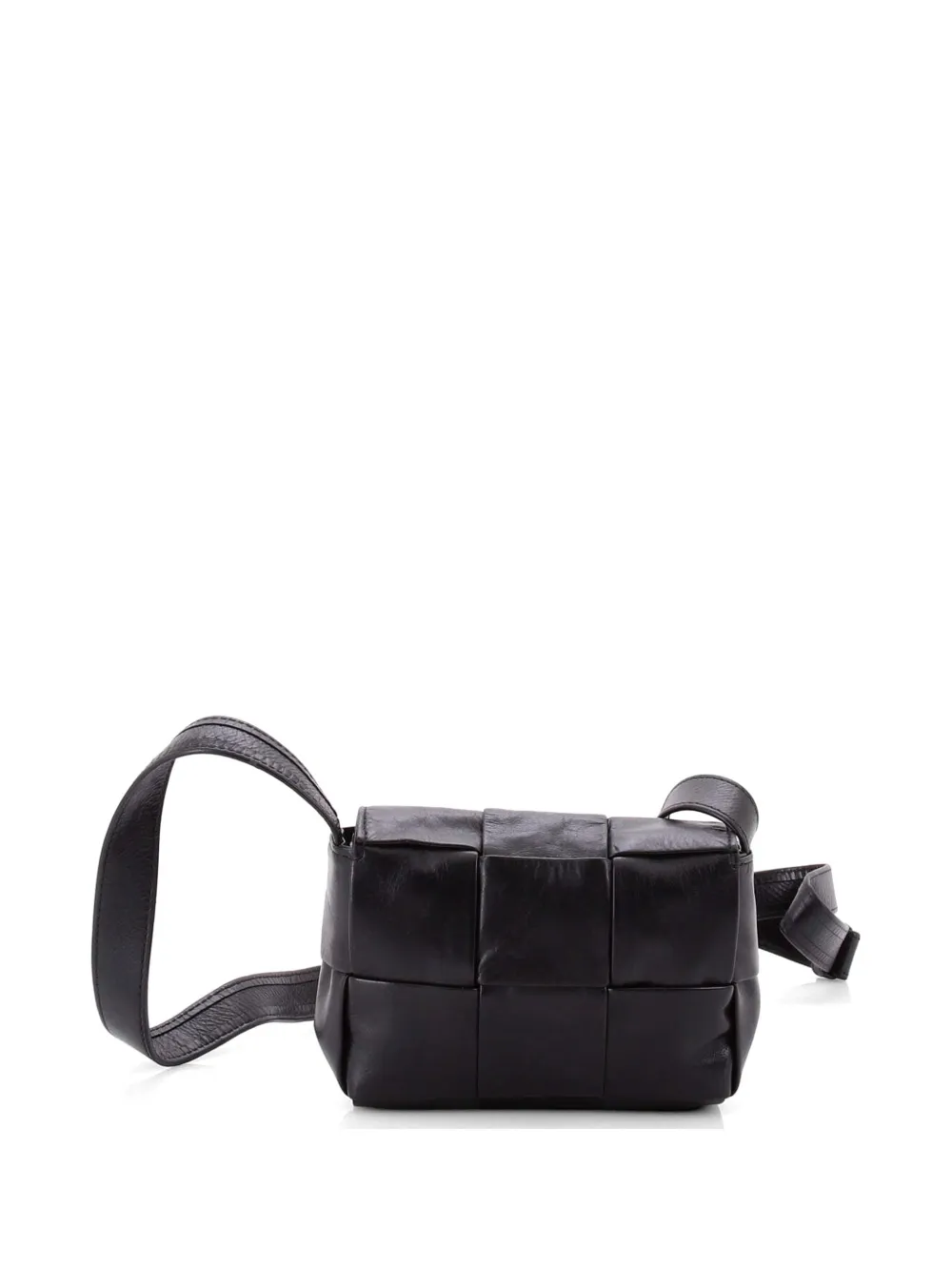 Bottega Veneta Pre-Owned Cassette Maxi Intrecciato Leather Candy crossbody bag - Nero