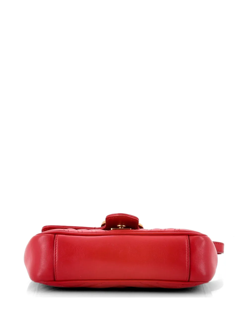 Gucci Pre-owned GG Marmont Flap Bag Matelasse Leather Mini Crossbody Bag in Red, view 4