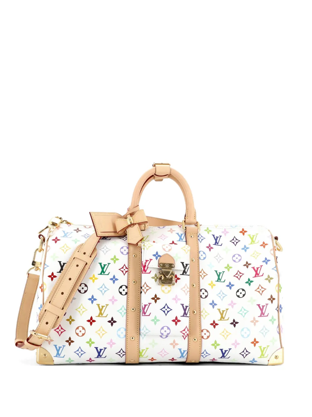 Louis Vuitton Pre-Owned x Takashi Murakami Keepall Bandouliere Bag Monogram Multicolor 45 travel bag - White