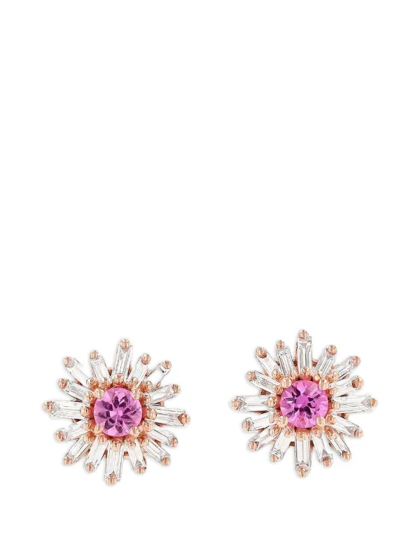 Suzanne Kalan Sapphire and Diamond Earrings in Pink