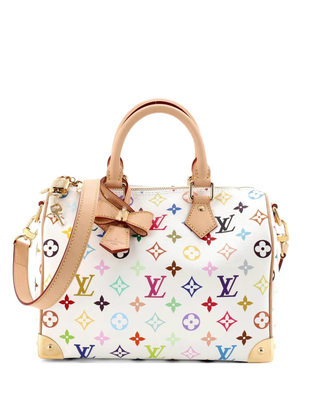 Louis Vuitton Pre-Owned x Takashi Murakami Speedy Soft Bandouliere Bag Monogram Multicolor 25 satchel - Bianco