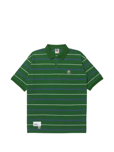 AAPE BY *A BATHING APE® Moonface-patch striped polo shirt