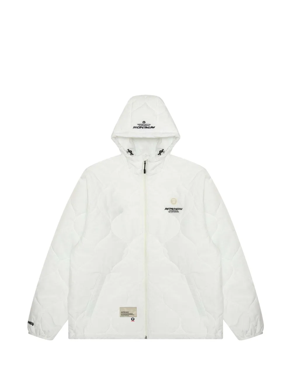 AAPE BY *A BATHING APE® Moonface-patch hooded quilted jacket · XL