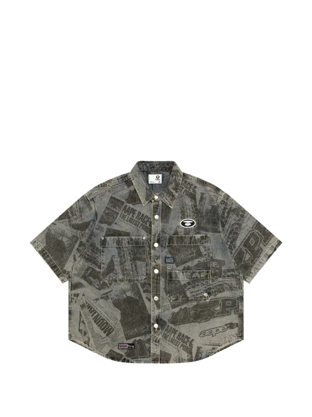 AAPE BY *A BATHING APE® Camicia con stampa Moonface - Blu
