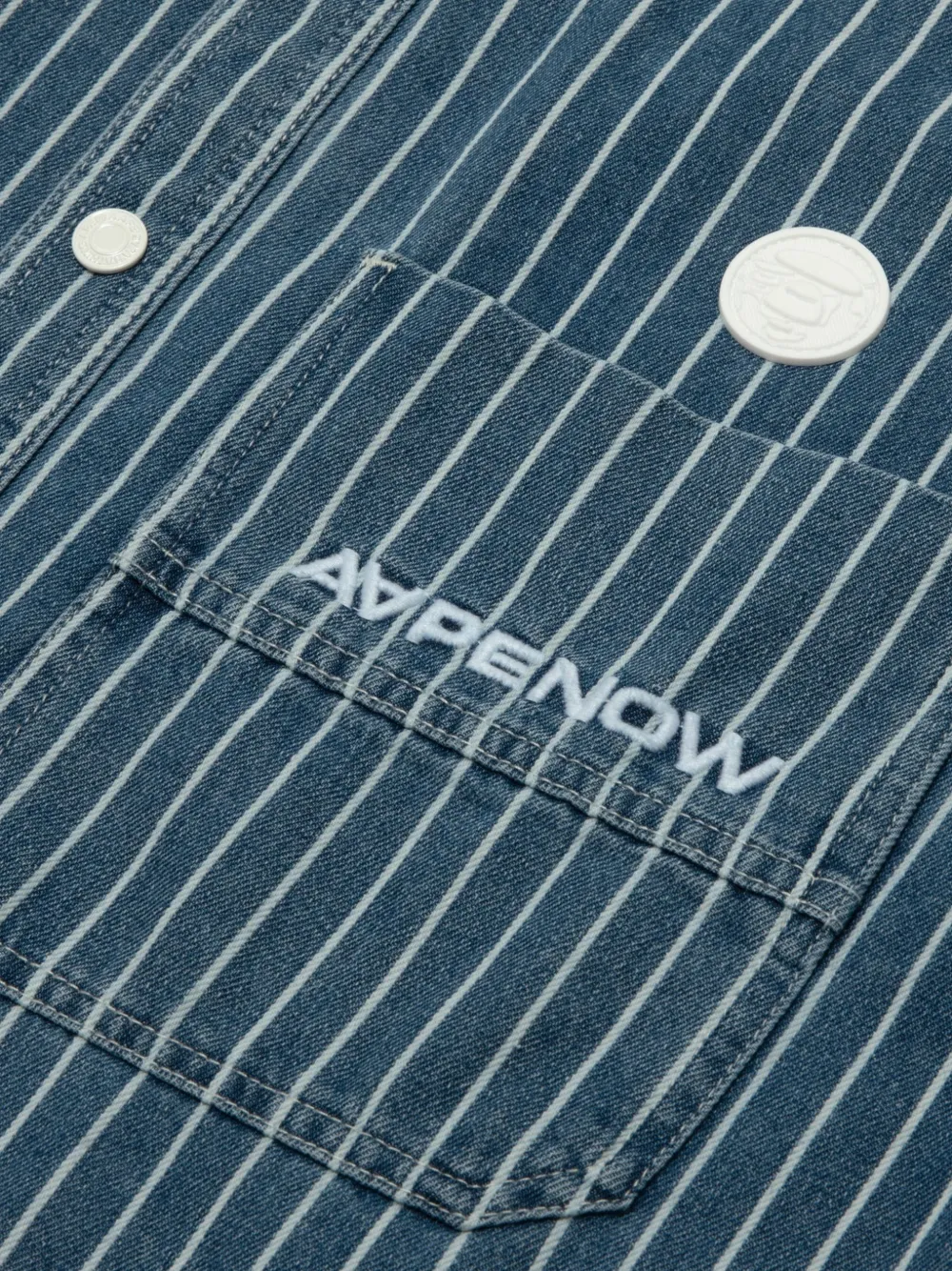 AAPE BY *A BATHING APE AAPENOW Moonface gestreept overhemd Blauw
