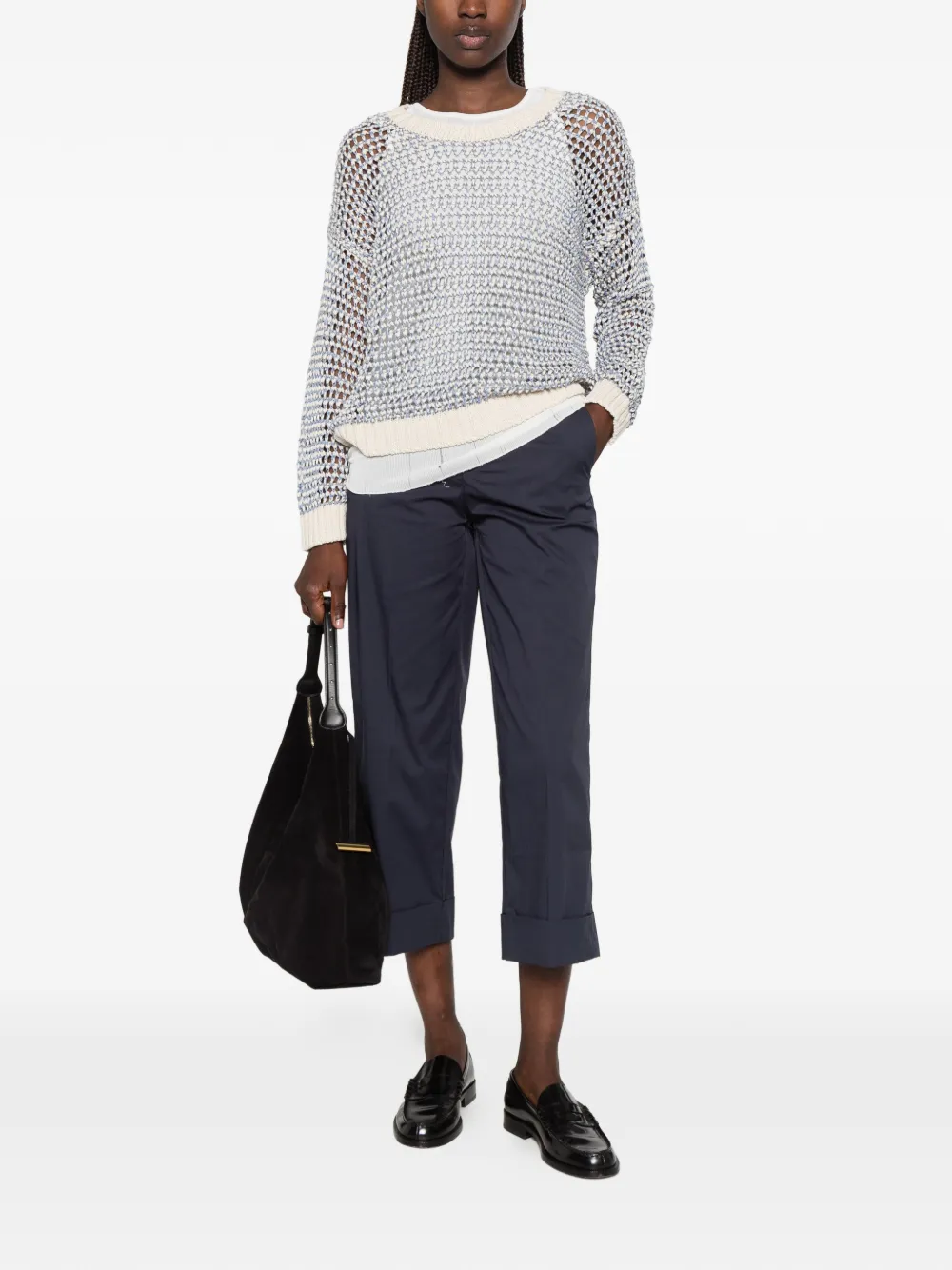  Weekend Max Mara Jersey Donirika De Punto Flojo - Azul 