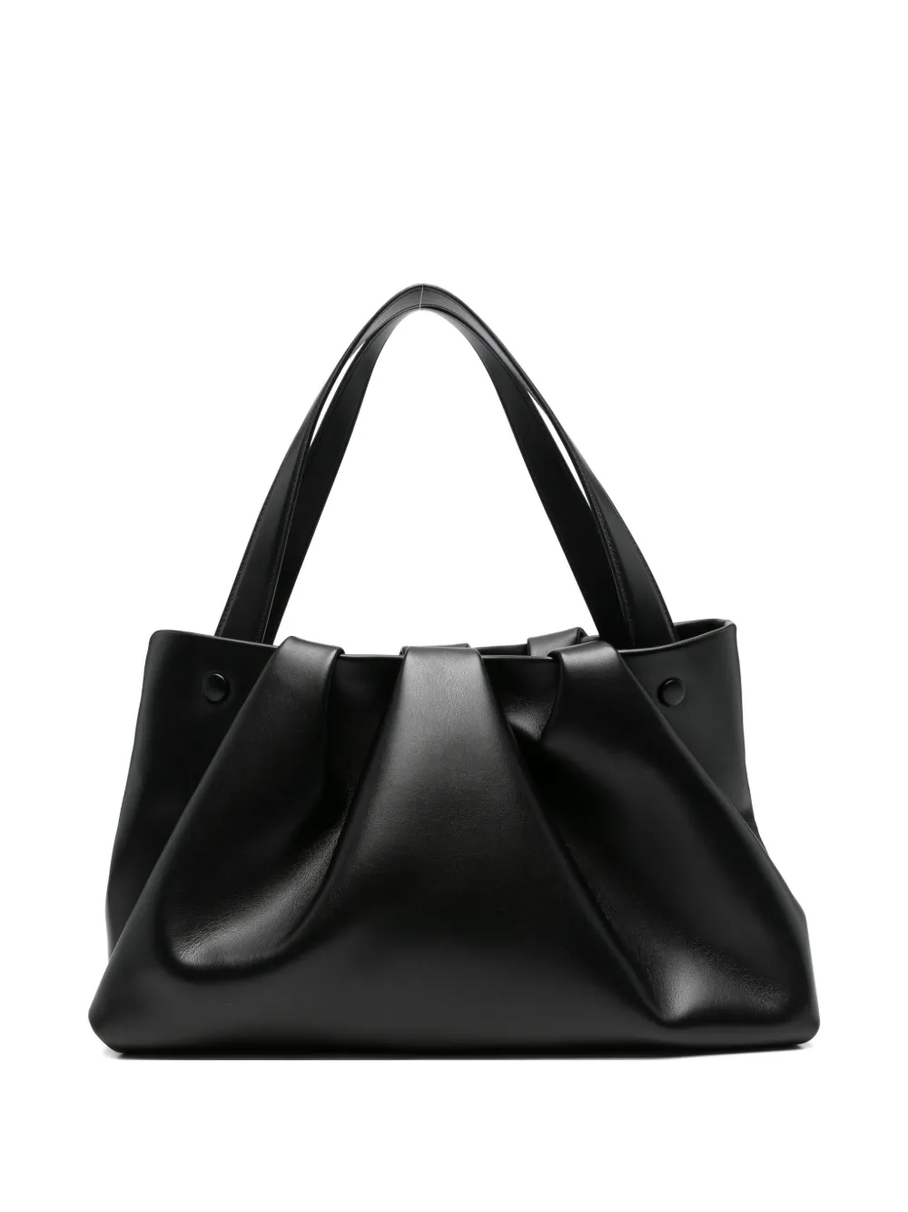 Themoirè Athena ruched shoulder bag - Nero