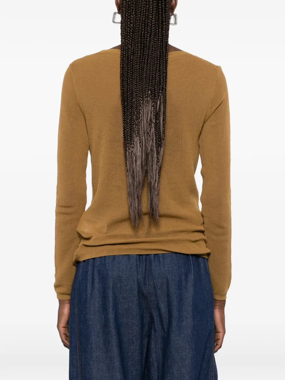 Max Mara Fiorito trui met lange mouwen en boothals Bruin