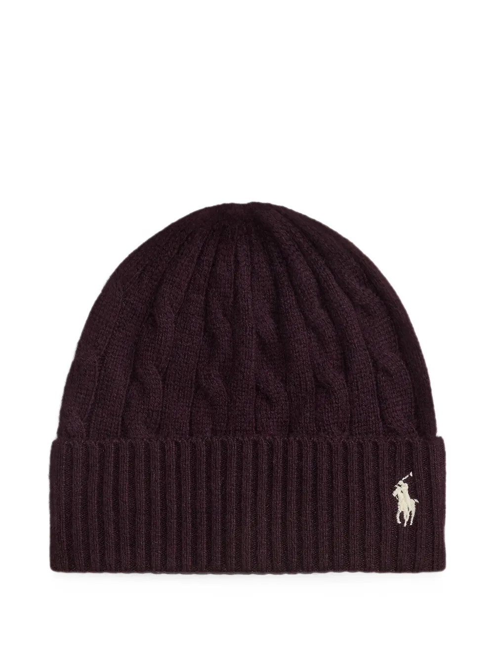 Polo Ralph Lauren cable-knit Pony beanie hat - Viola