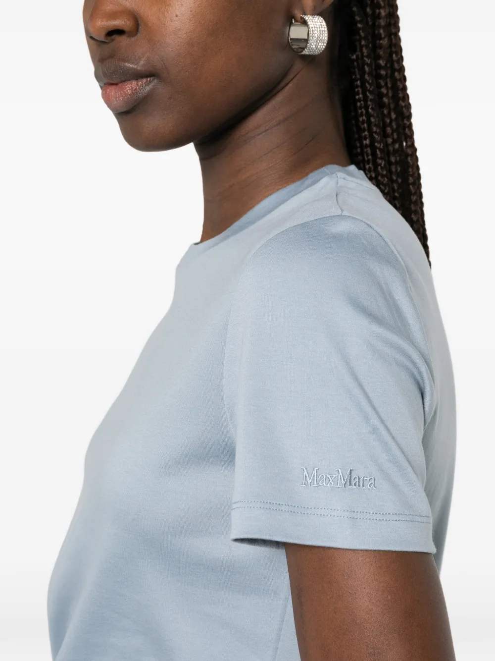 Max Mara Madia T-shirt met geborduurd logo Blauw