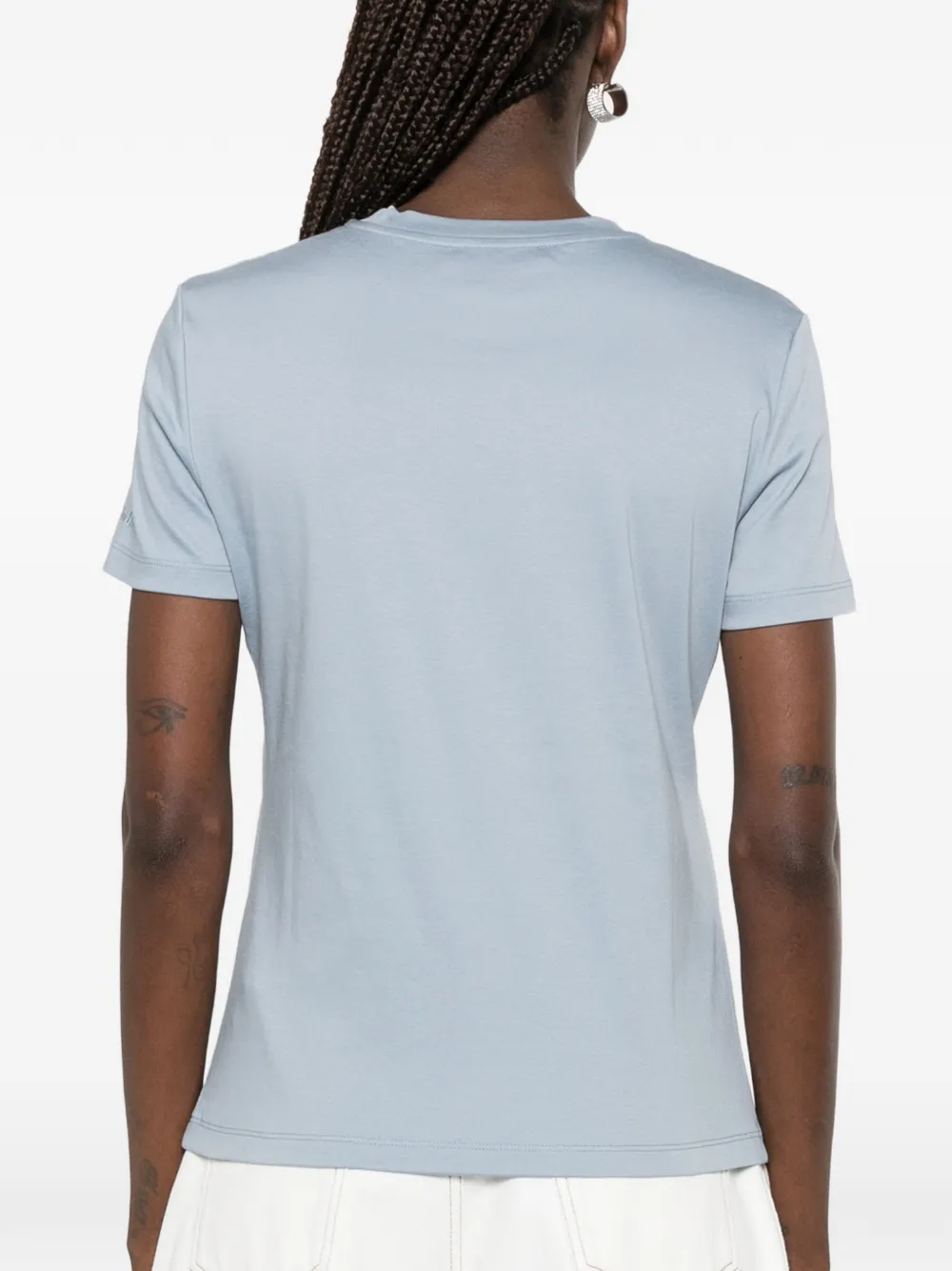 Max Mara Madia T-shirt met geborduurd logo Blauw