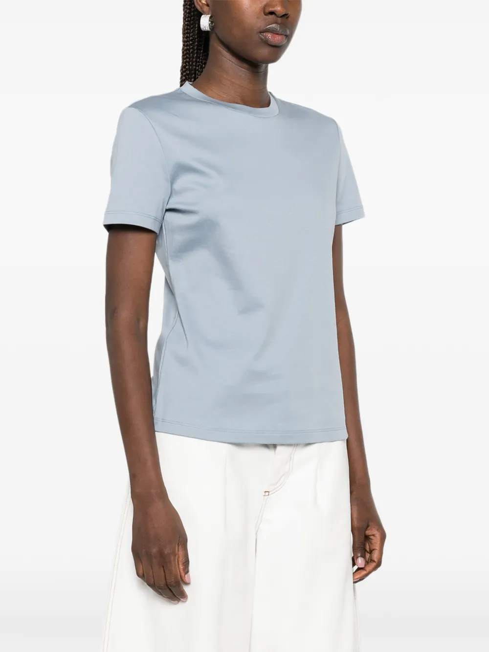 Max Mara Madia T-shirt met geborduurd logo Blauw