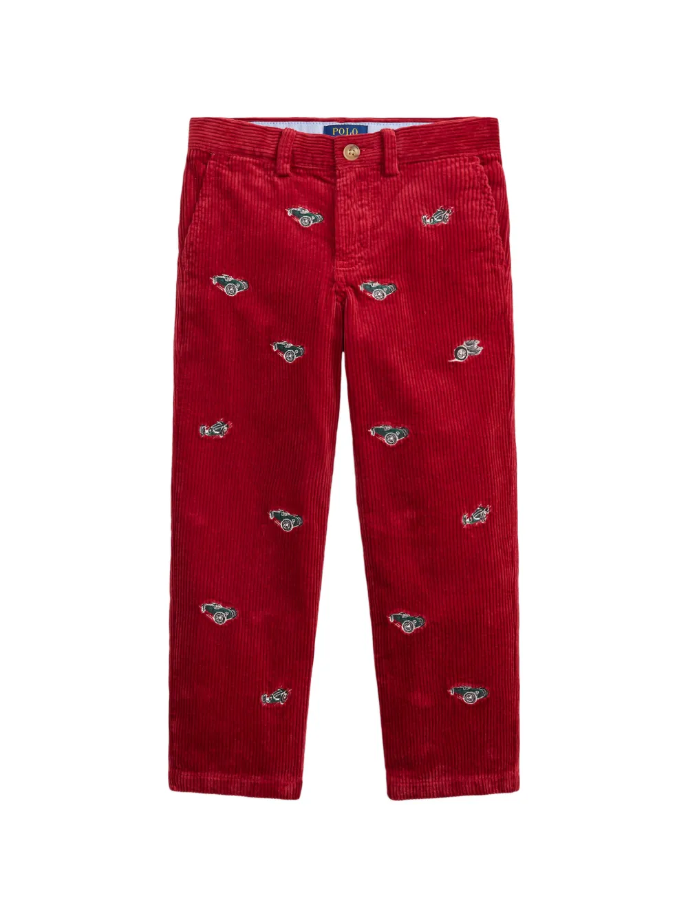 POLO RALPH LAUREN KIDS Pantaloni dritti a coste Bedford - Rosso