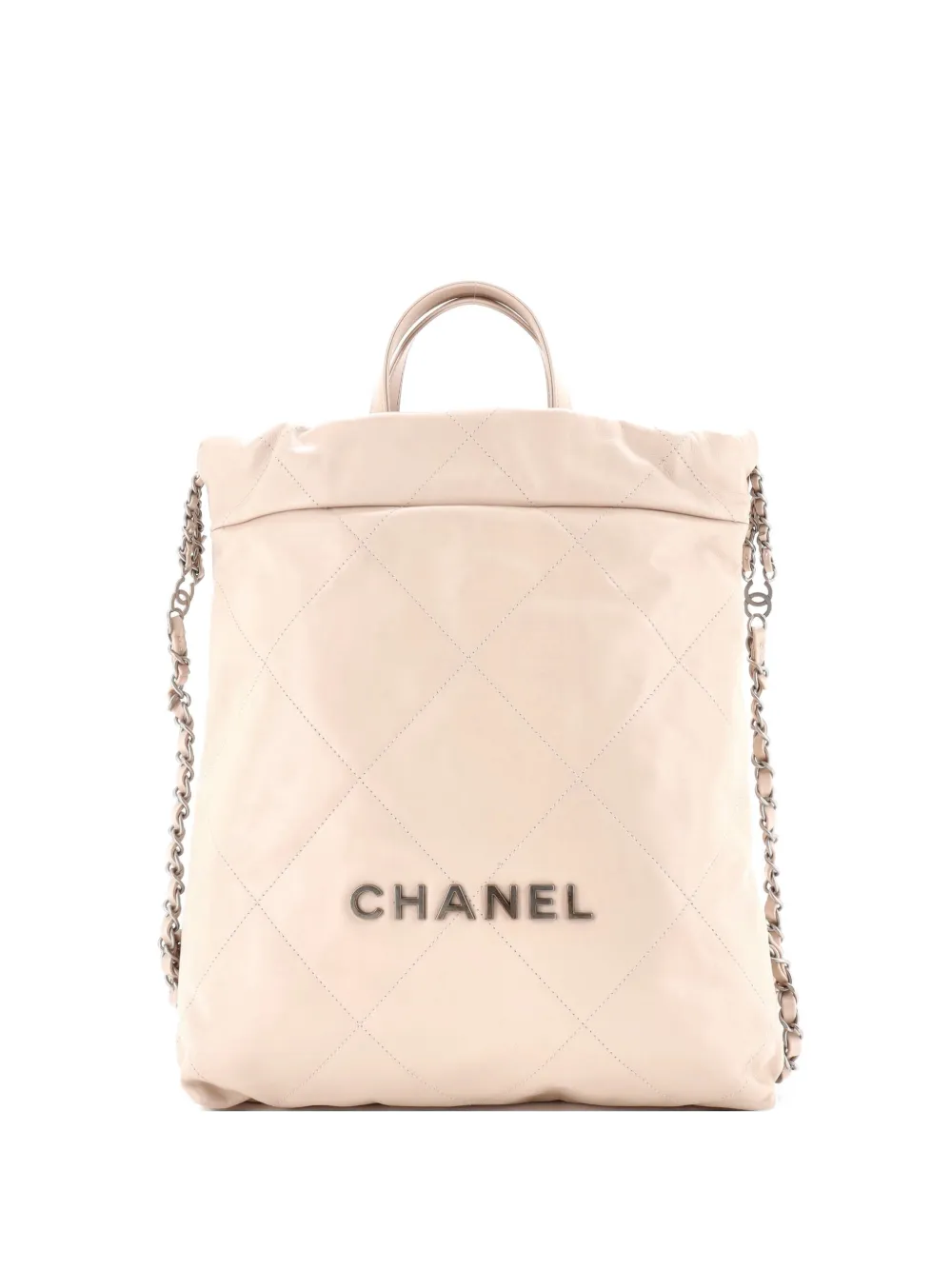 CHANEL Pre-Owned 22 Chain Quilted Calfskin Medium backpack - Toni neutri