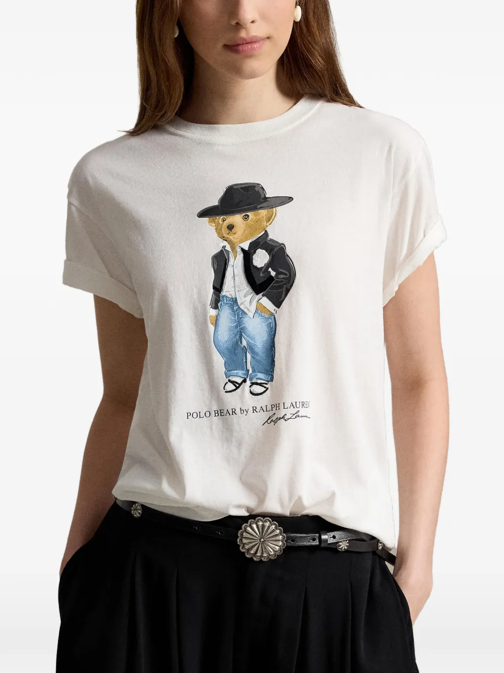 Polo Ralph Lauren T-shirt met teddybeerprint Wit