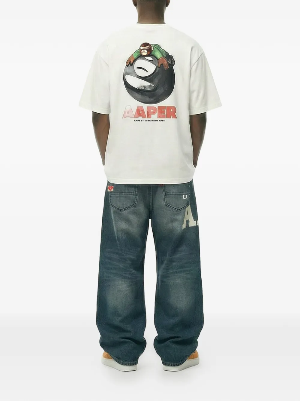 AAPE BY *A BATHING APE Aaper T-shirt met grafische print Wit