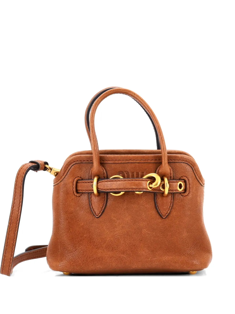 Miu Miu Pre-Owned Mini Aventure Tote Bag aus Leder - Braun