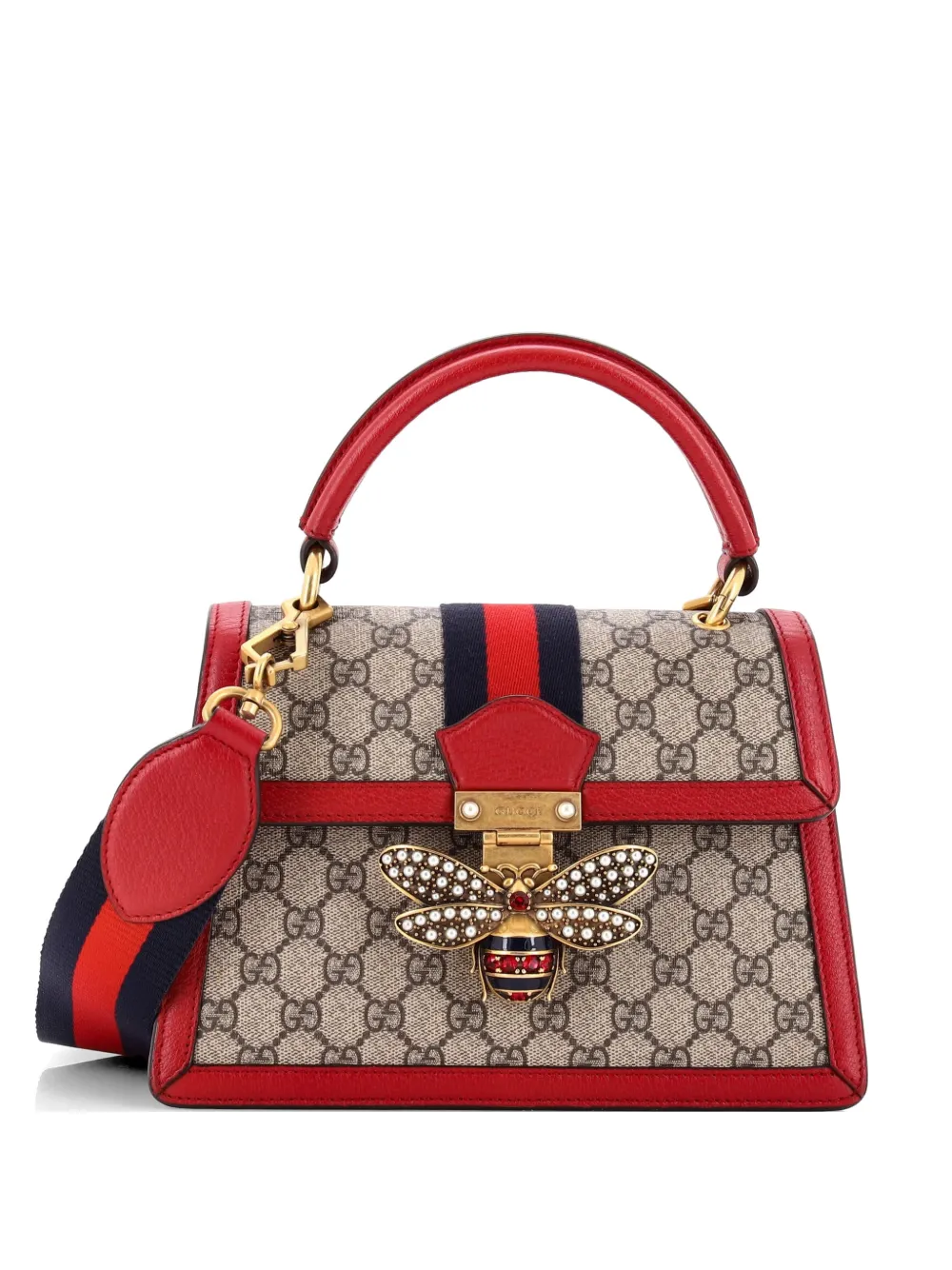 Gucci Pre-Owned Queen Margaret Top Handle Bag GG Coated Canvas with Leather Small satchel - Marrone