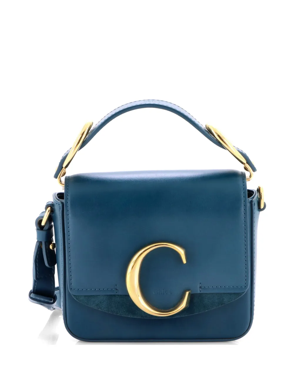 Chloé Pre-Owned C Flap Bag Leather Mini crossbody bag - Blu