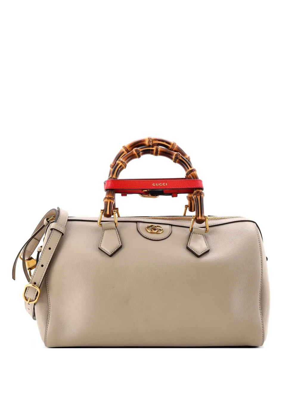 Gucci Pre-Owned Diana NM Bamboo Handle Boston Bag Leather handbag - Nude