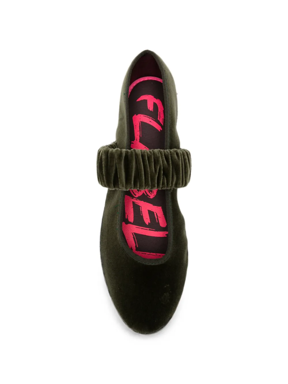 FLABELUS Mafalda velvet ballet flats Groen