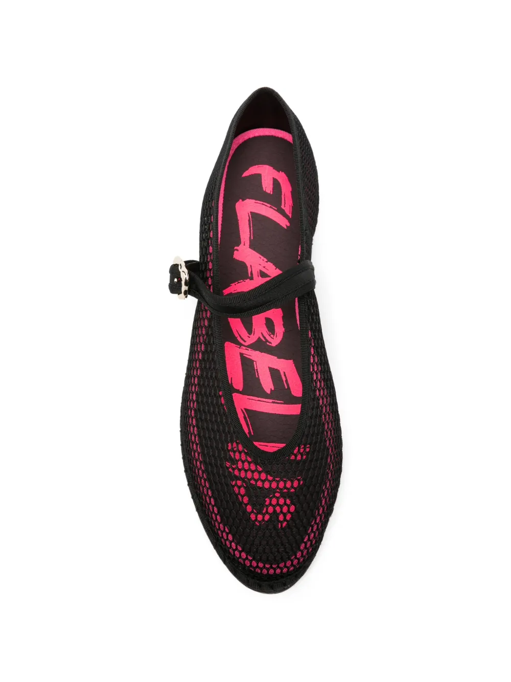 FLABELUS Isabella ballerina's met mesh Zwart